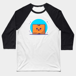 Cute Package Box Cartoon Vector Icon Illustration Baseball T-Shirt